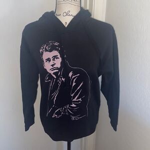 James Dean Black Graphic Pullover Sweatshirt Hollywood Icon Rebel